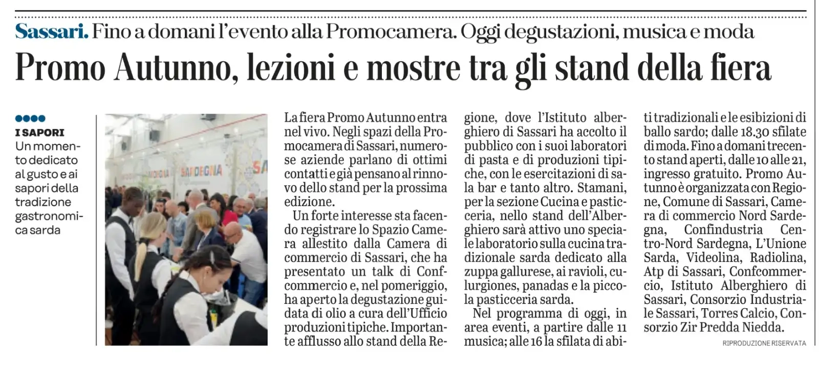 Unione Sarda - Promo Autunno, lezioni e mostre tra gli stand della Fiera