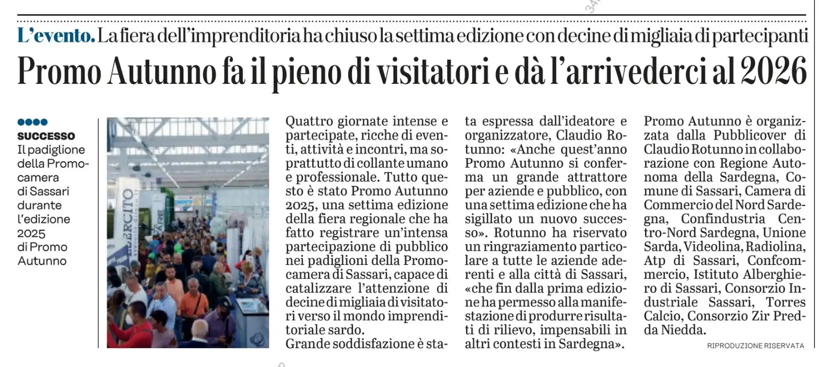 Unione Sarda - Promo Autunno fa il pieno di visitatori e dà l'arrivederci al 2026